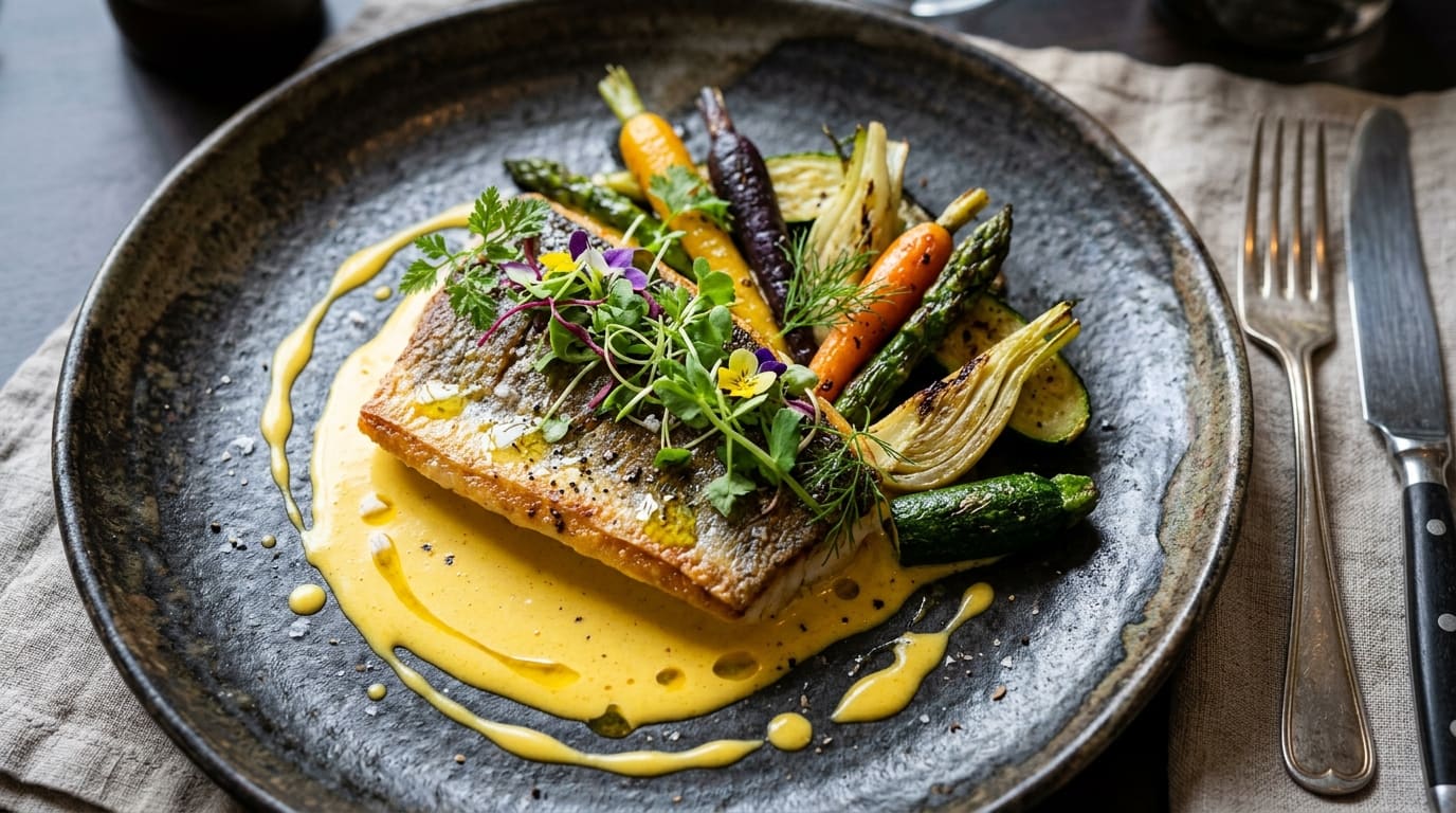 Artisan culinary menu dish representing tax and inventory precision
